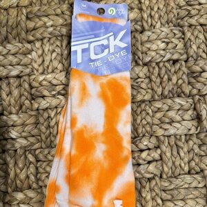 TCK Tie-Dyed Orange & White High Socks-Size M